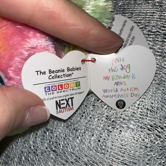 Max the Dog “World Autism Awareness Day” Beanie Baby by TY - Picture 4 of 7